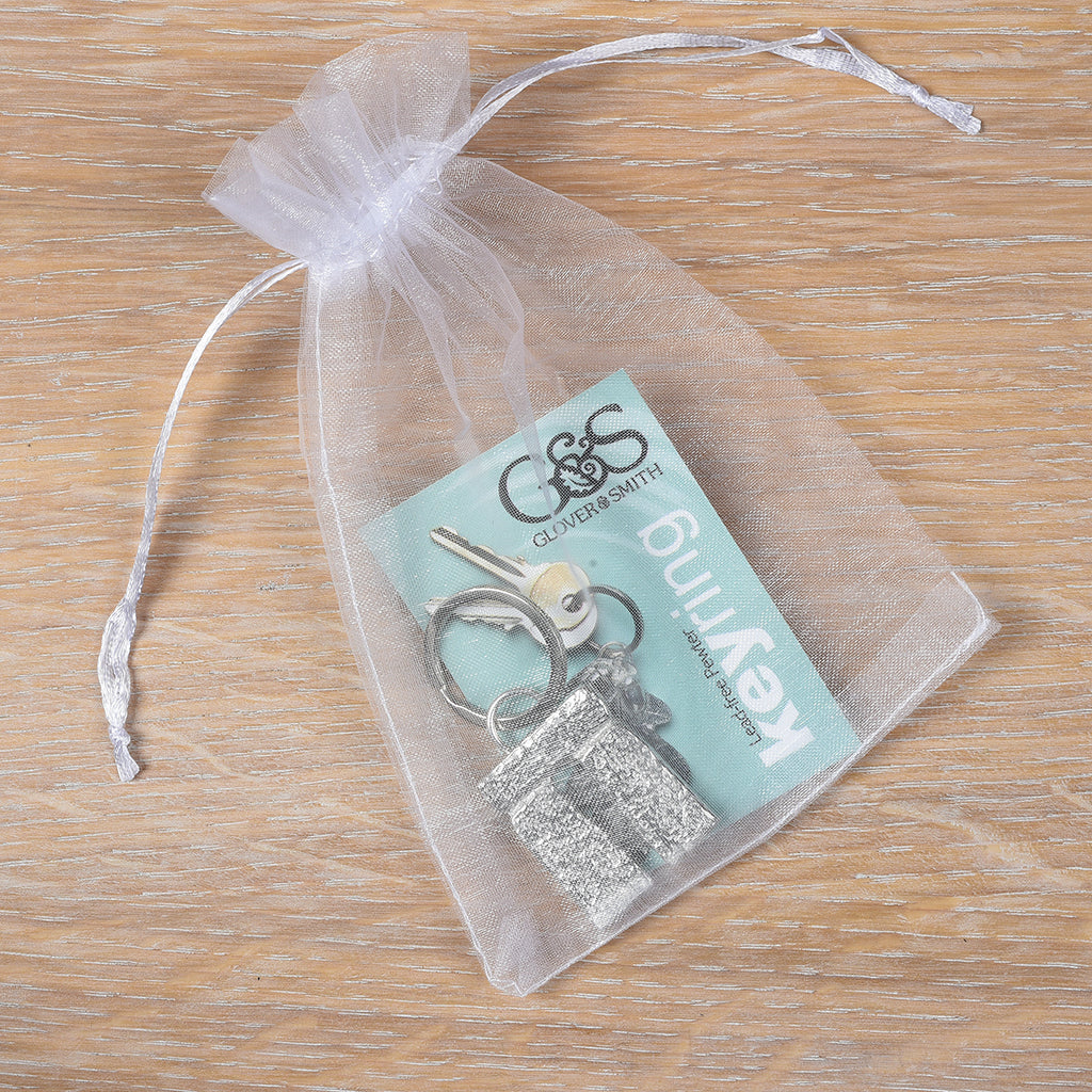 Stonehenge Trilithon Keyring handmade in polished pewter, made in Wiltshire