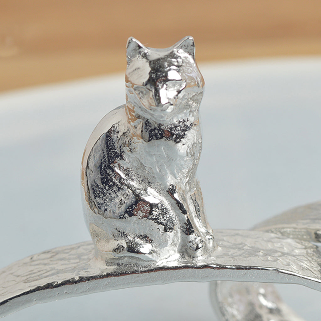 Cat pewter napkin ring, cat serviette ring