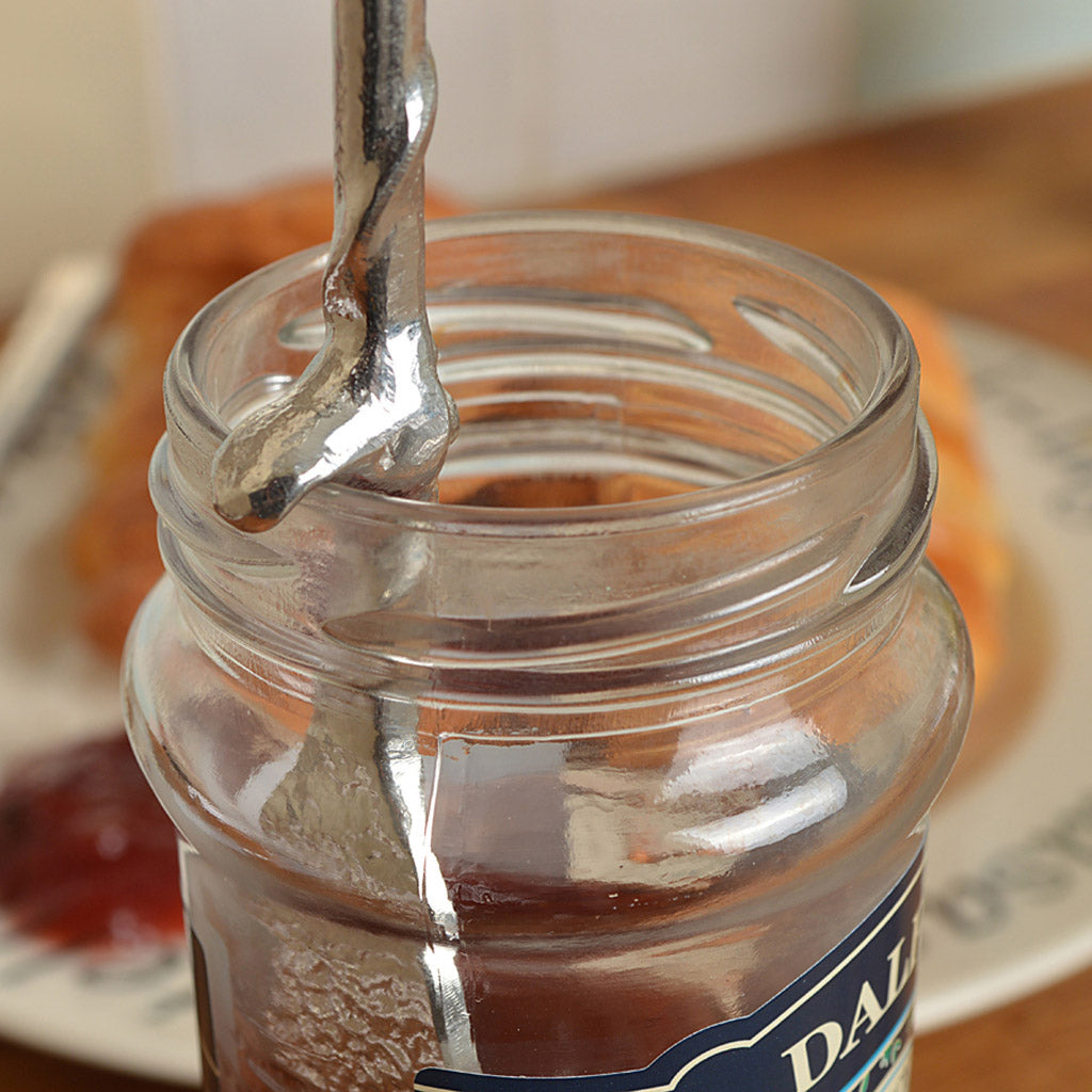 Pewter spoon with a hook to hang on any jam jar