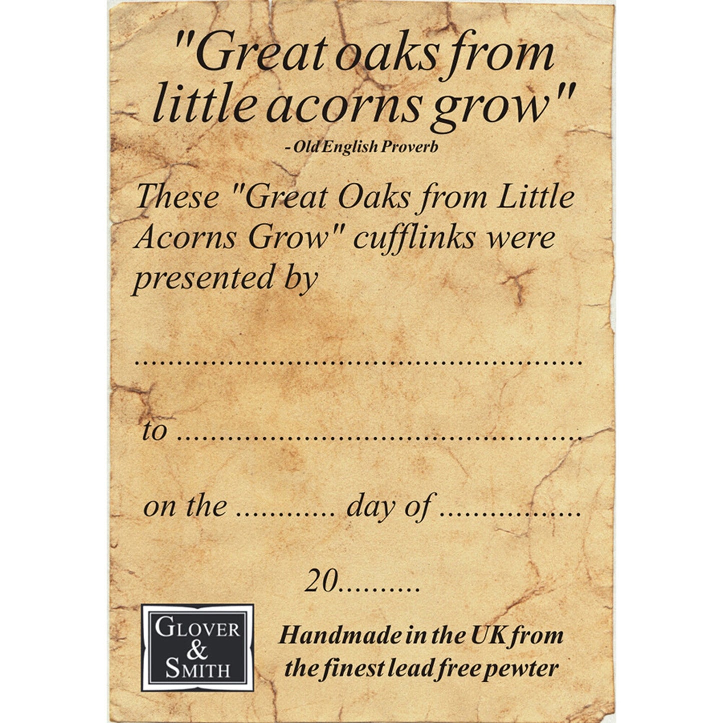 Christening Gifts for Boys - Oak Leaf And Acorn Cufflinks