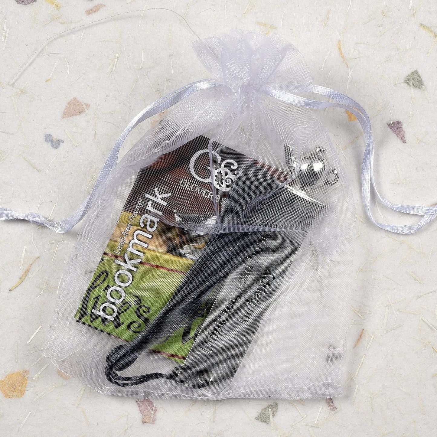 Tea Lovers Pewter Bookmark | Gifts For Tea Lovers And Book Lovers