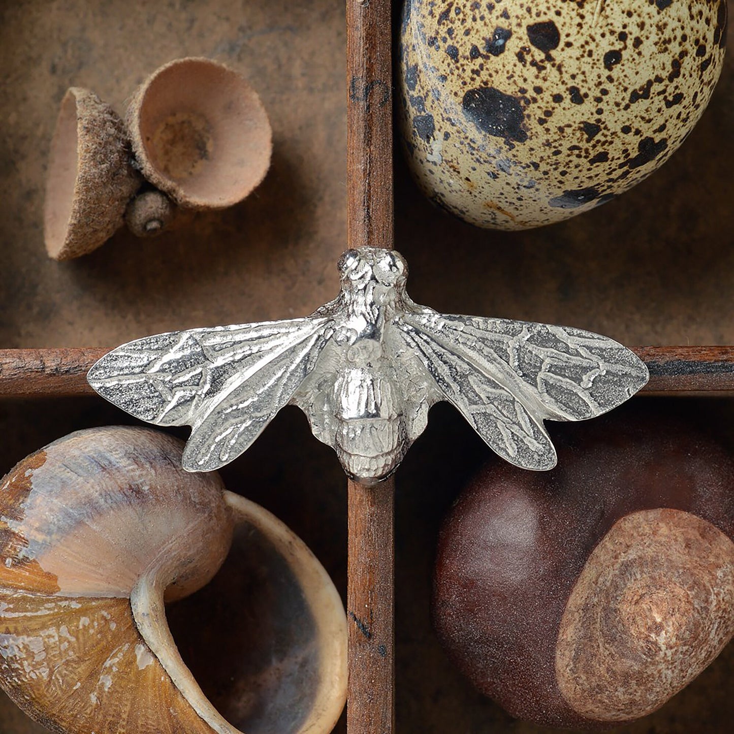 A beautifully detailed pewter honey bee brooch. Gifts for bee lovers, bee gifts. This attractive bee brooch features delicately 'lacey' wings and an intricately sculpted body in celebration of our much-loved honey bees.