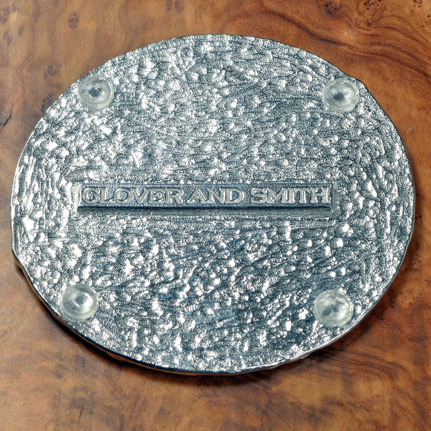 Oak leaf coaster, a circular composition of detailed cast oak leaves form an actractive round pewter drinks coaster. Practical and useful housewarming gifts, ideal gifts for nature lovers, UK handmade