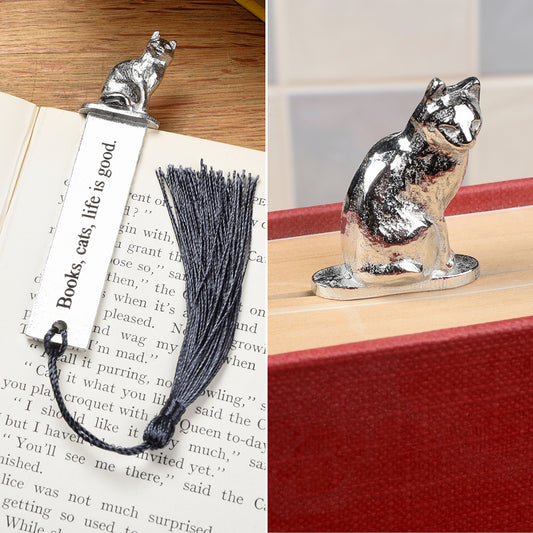 Cat pewter cat lovers bookmark gift