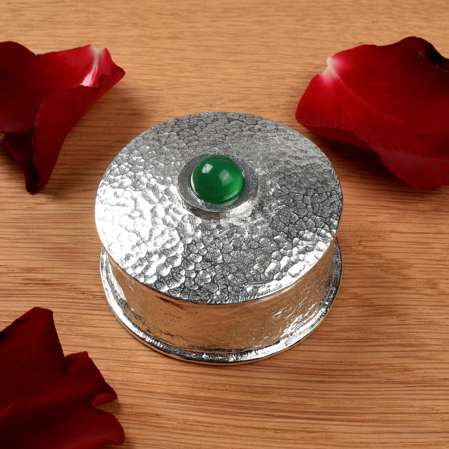Green agate birthstone pewter box. Engraved personalised May birthstone gifts