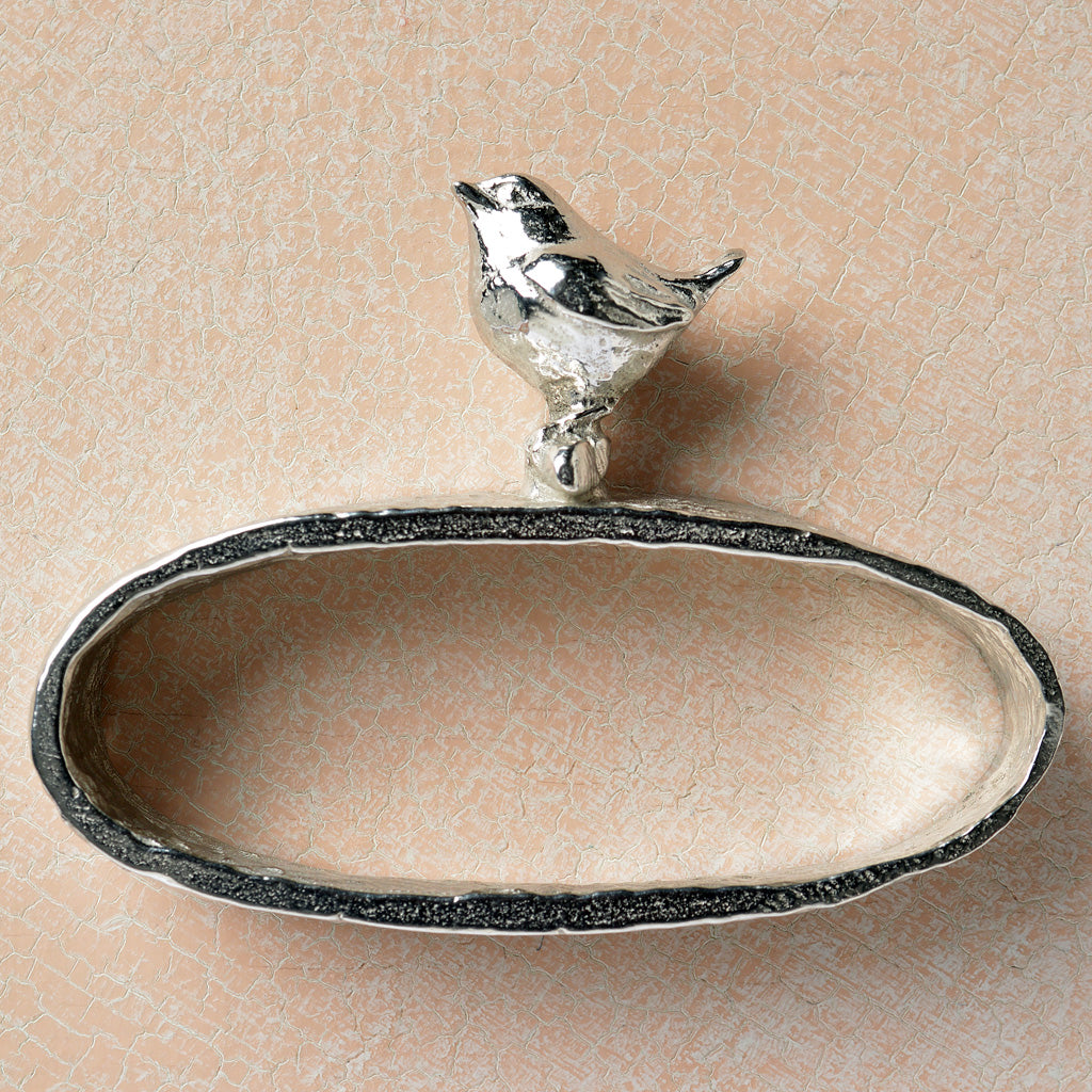 wren bird pewter napkin ring serviette ring