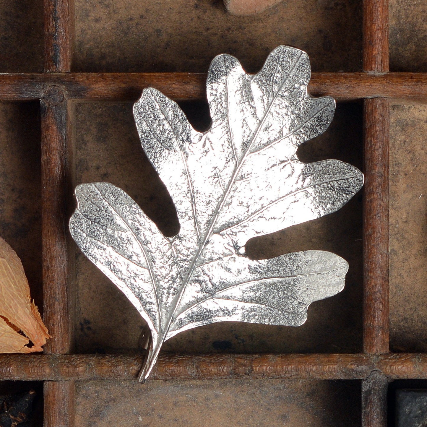 Hawthorn leaf pewter brooch, leaf jewellery gifts for her. Each hawthorn leaf brooch is 5.2cm (2.0 inches) tall and is attached with a metal clasp pin. Our hawthorn brooches make great gifts for nature lovers. UK handmade