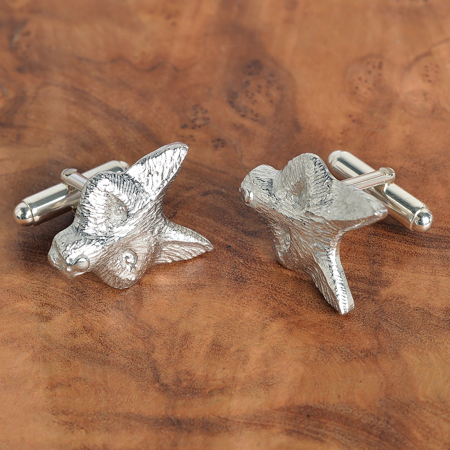 Fox cufflinks, fox gifts for men, silver fox gifts, pewter gifts for nature lovers. Country gifts, hunting gifts. The perfect 10th ten year wedding anniversary gift, tin anniversary gifts (Our pewter is 95% tin) and a great gift for Father's day.