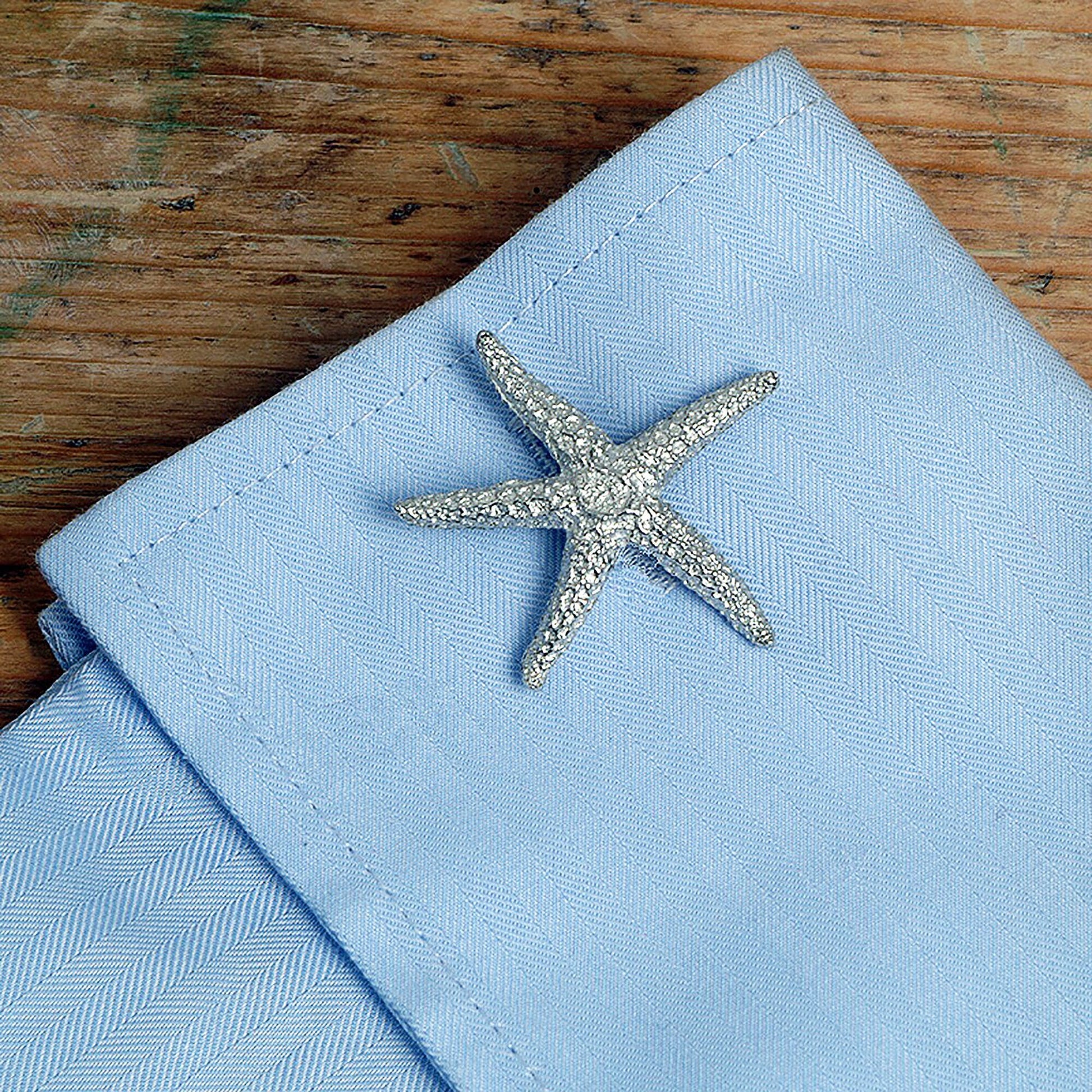 Starfish cufflinks, starfish gifts for men, pewter gifts for nature lovers. The perfect 10th ten year wedding anniversary gift, tin anniversary gifts (Our pewter is 95% tin) and a great gift for Father's day.