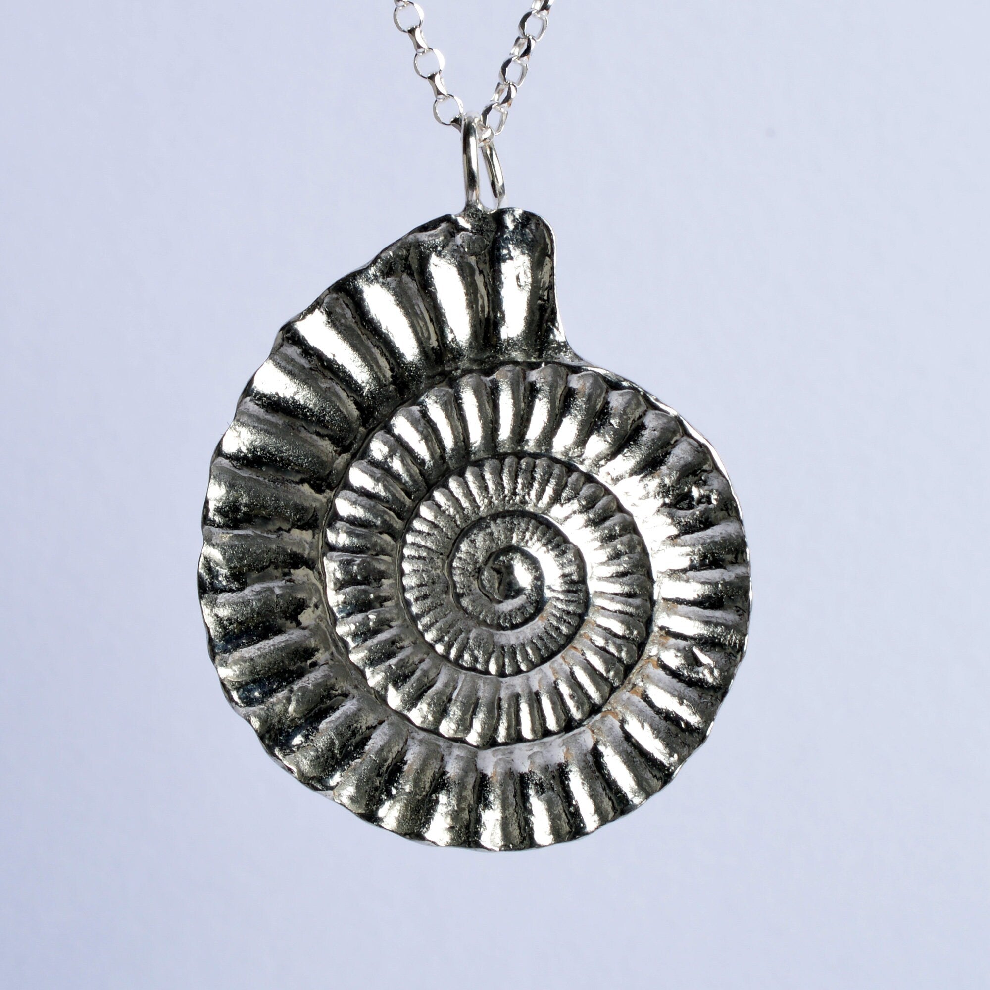 Ammonite Pewter Necklace Fossil Ammonite Jewellery Gifts For Her Glover and Smith