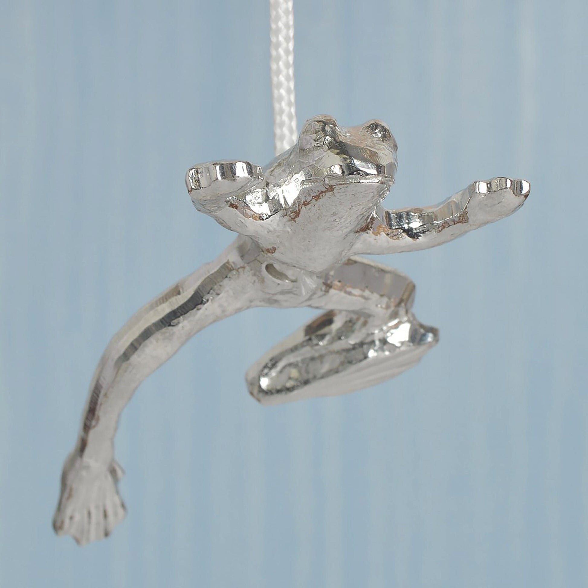 Frog bathroom light pull or cord pull. A tactile and decorative pewter frog hangs at the bottom of the bathroom light switch cord. ideal little housewarming gifts. Frog gifts for frog lovers