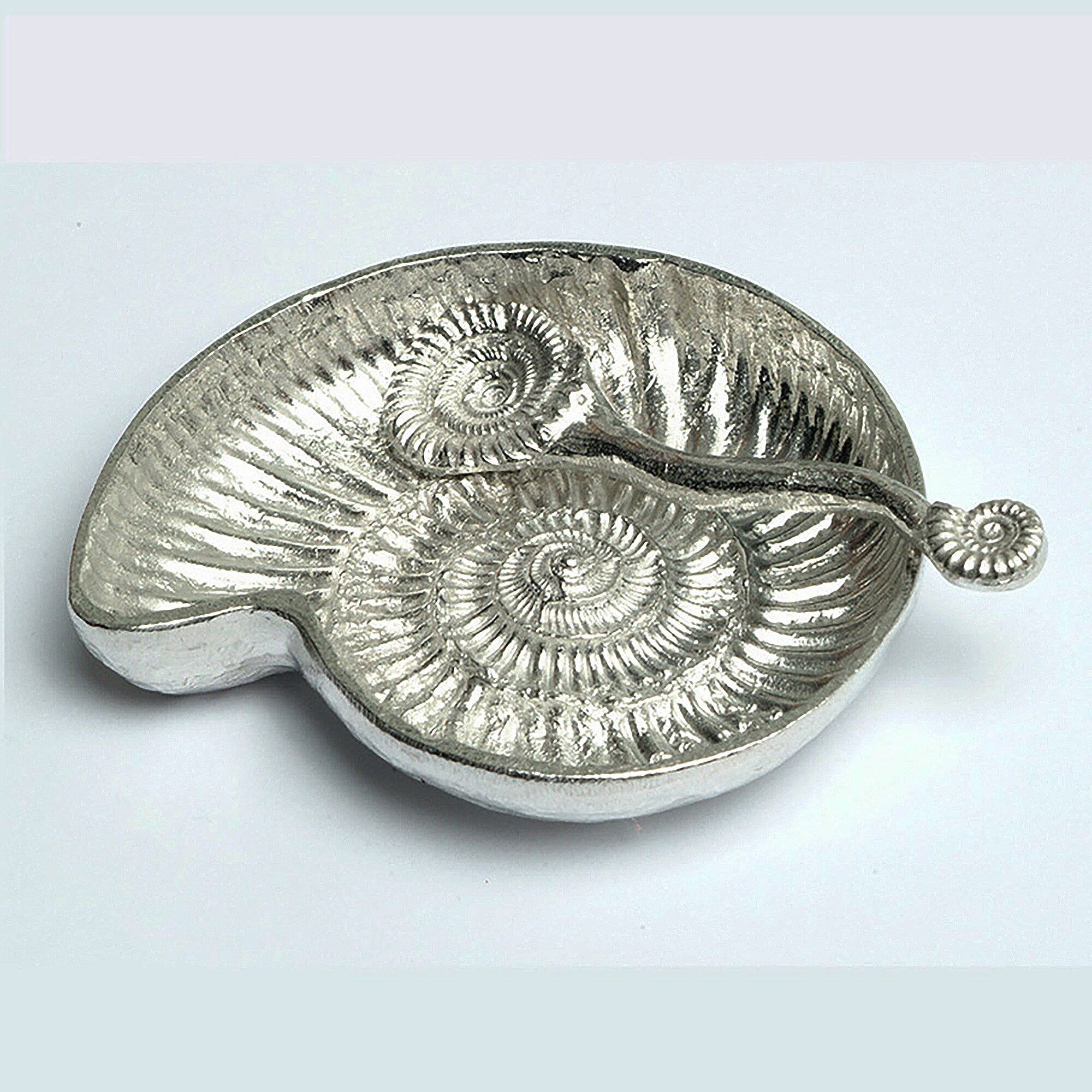 Ammonite Fossil Pewter Bowl And Spoon Tin Anniversary Bowl Gifts Glover and Smith